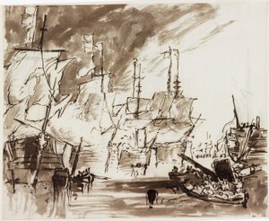 Study for a Painting of the Battle of Cape St Vincent by John Wilson Carmichael